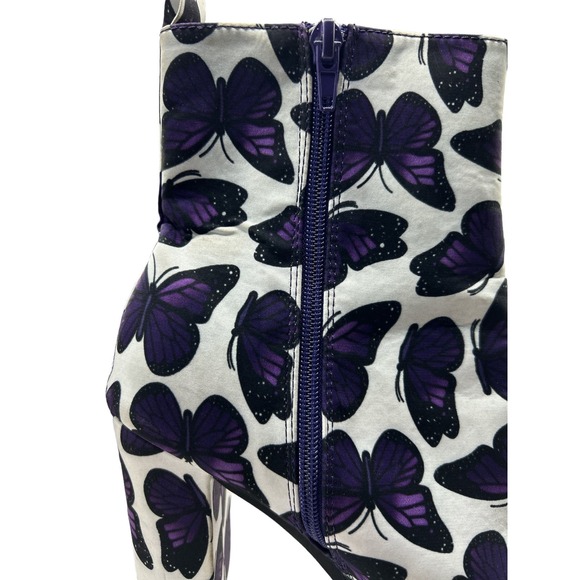 Downtown Dive Butterfly Peep Toe 5" Heel Booties Size 8.5 Purple - Picture 7 of 8